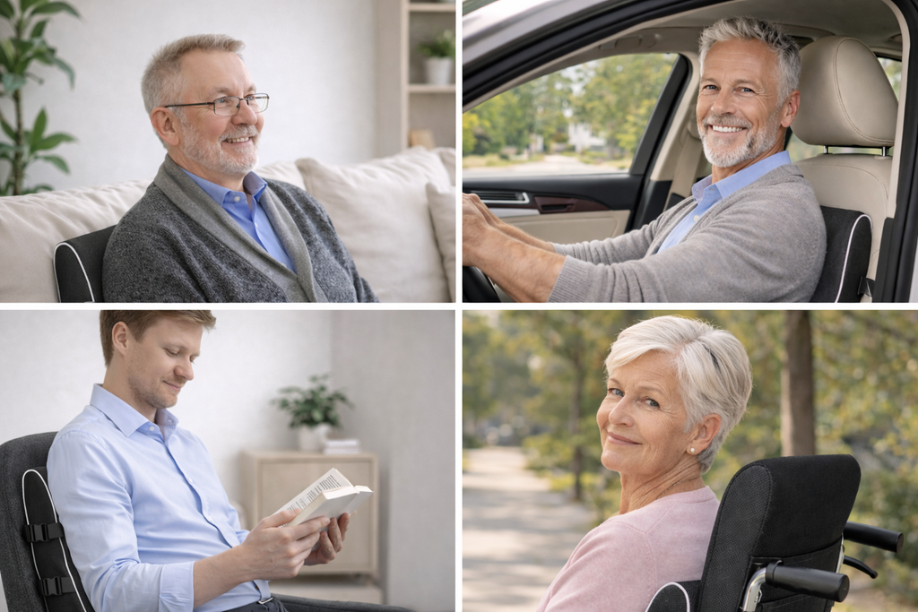 Ergonomisches Rückenkissen Memory Foam für Büro Stuhl Auto – SwissConfort
