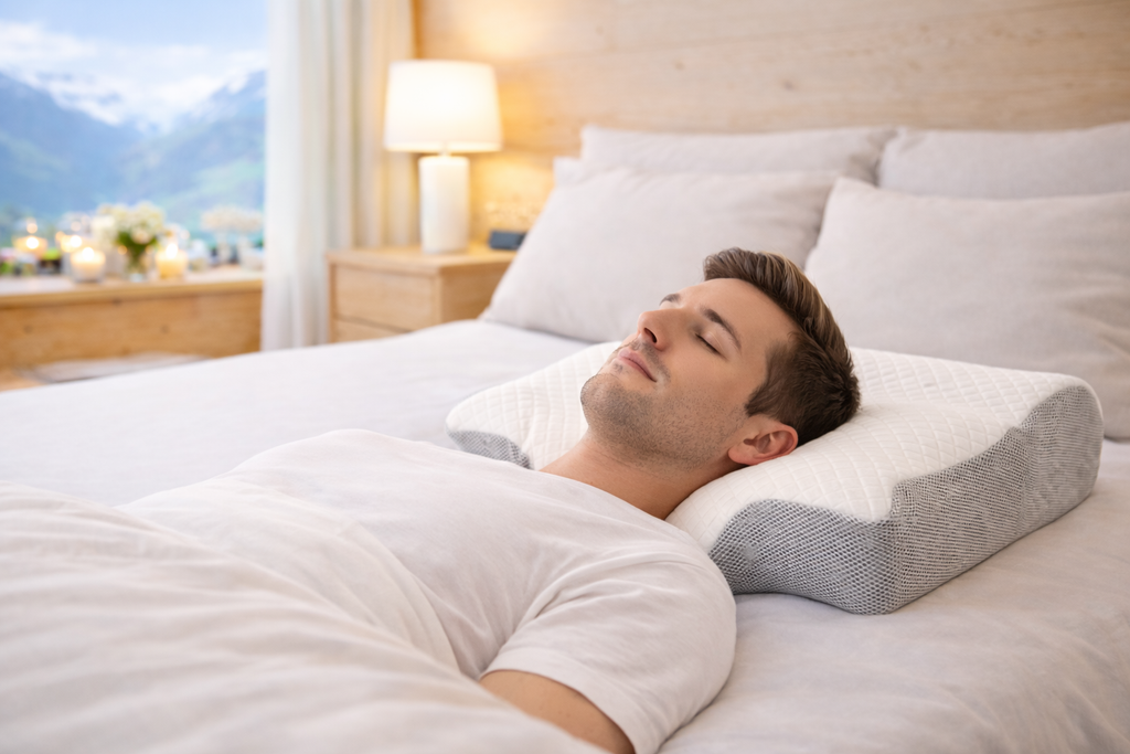 Orthopädisches Nackenstützkissen Memory Foam – Ergonomisches Kissen für besseren Schlaf und optimalen Komfort – SwissConfort
